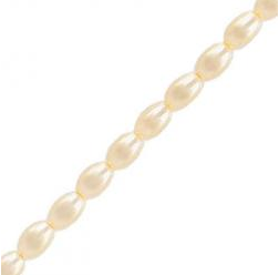 50 perles de verre ovales 5x3 Creamrose